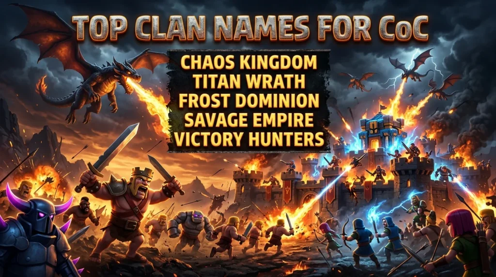 Aesthetic Clash of Clans Clan Names ✨