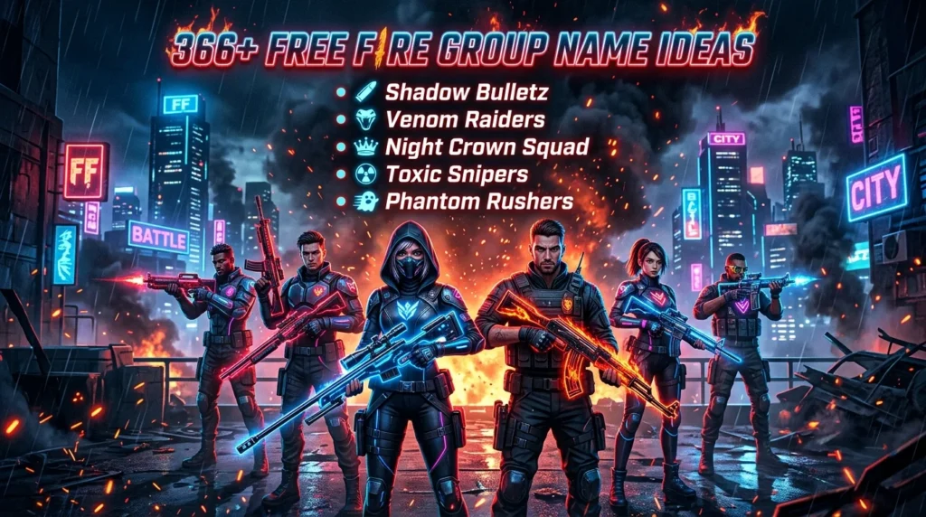 Best Free Fire Group Names With Symbols ⚔️