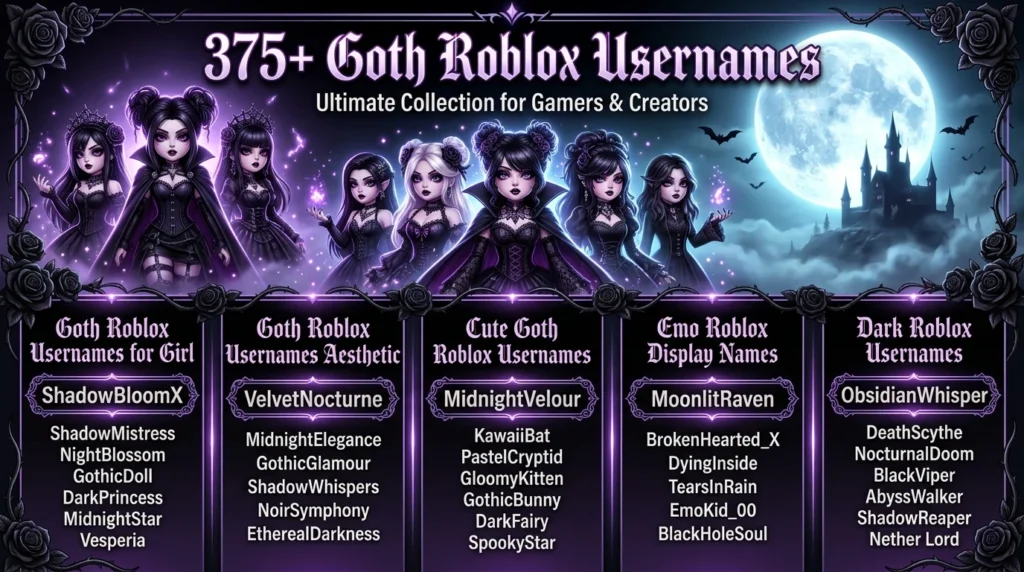 Dark Roblox Usernames for Gothic Players