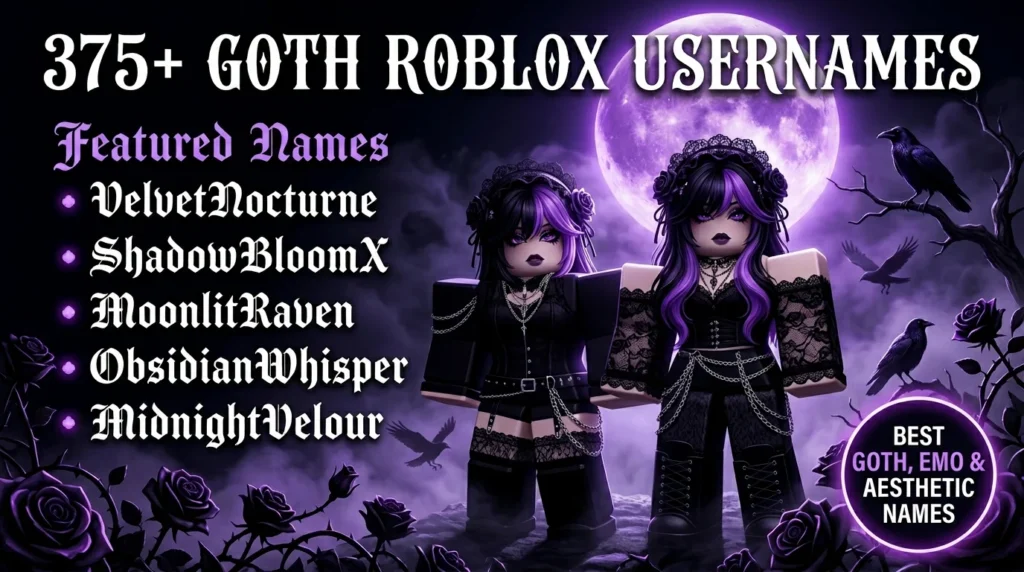 Goth Roblox Usernames Aesthetic