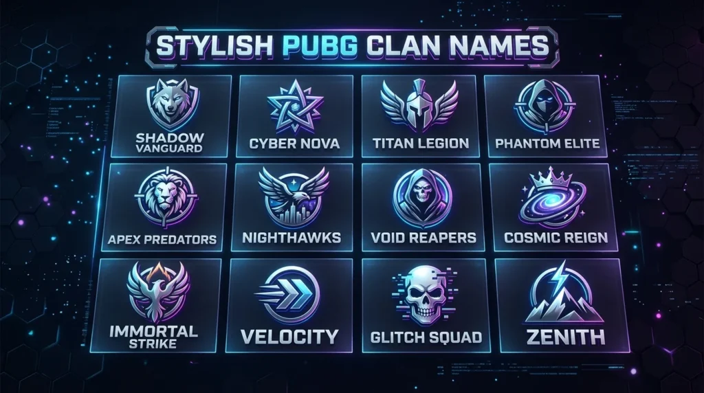 4 Letter Clan Names for PUBG
