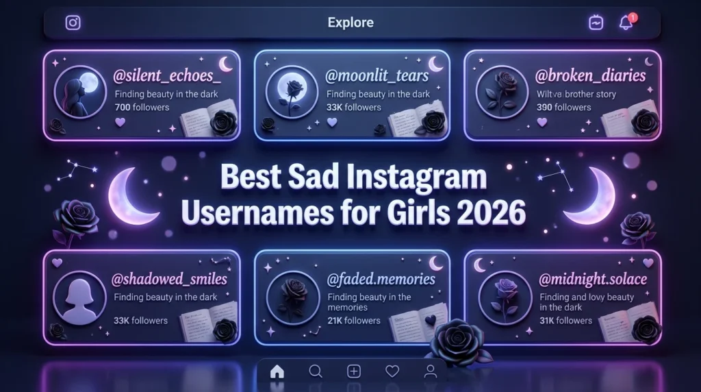 Best Sad Instagram Username Ideas for Girls in 2026