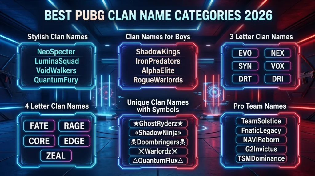 Cool PUBG Clan Names