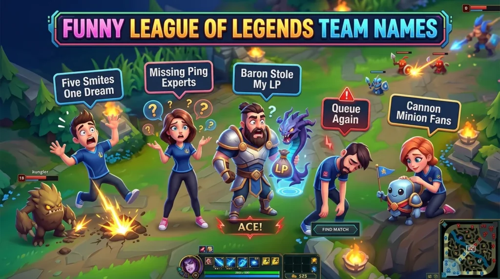 League of Legends Team Names Funny