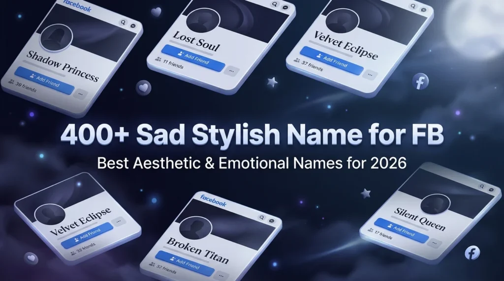 Sad Stylish Name for FB for Boy 🖤