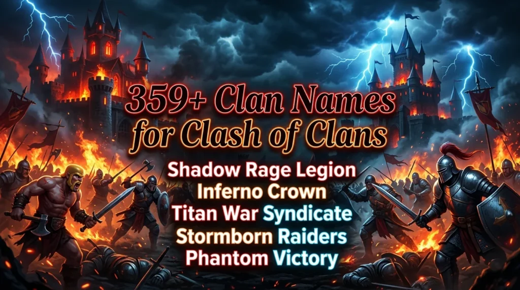359+ Clan Names for Clash of Clans