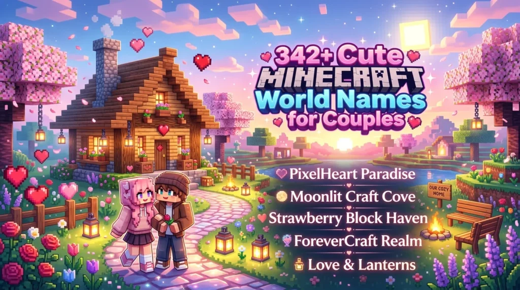 cute minecraft world names for couples