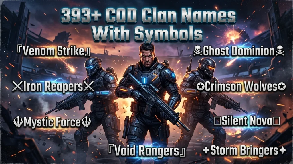 393+ COD Clan Names With Symbols