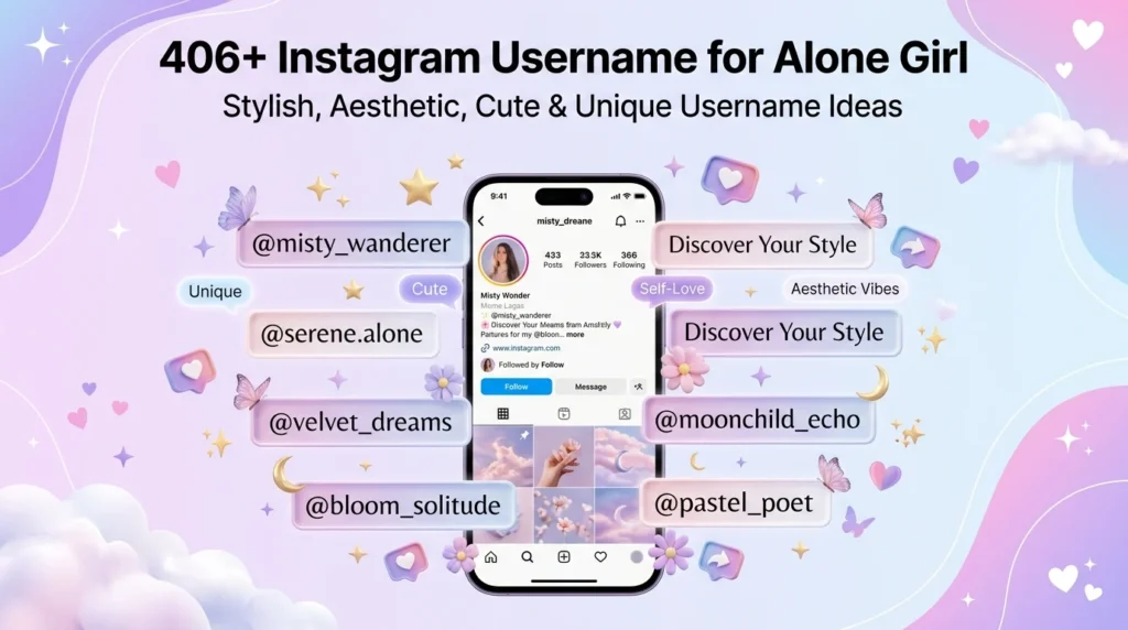 406+ Instagram Username for Alone Girl