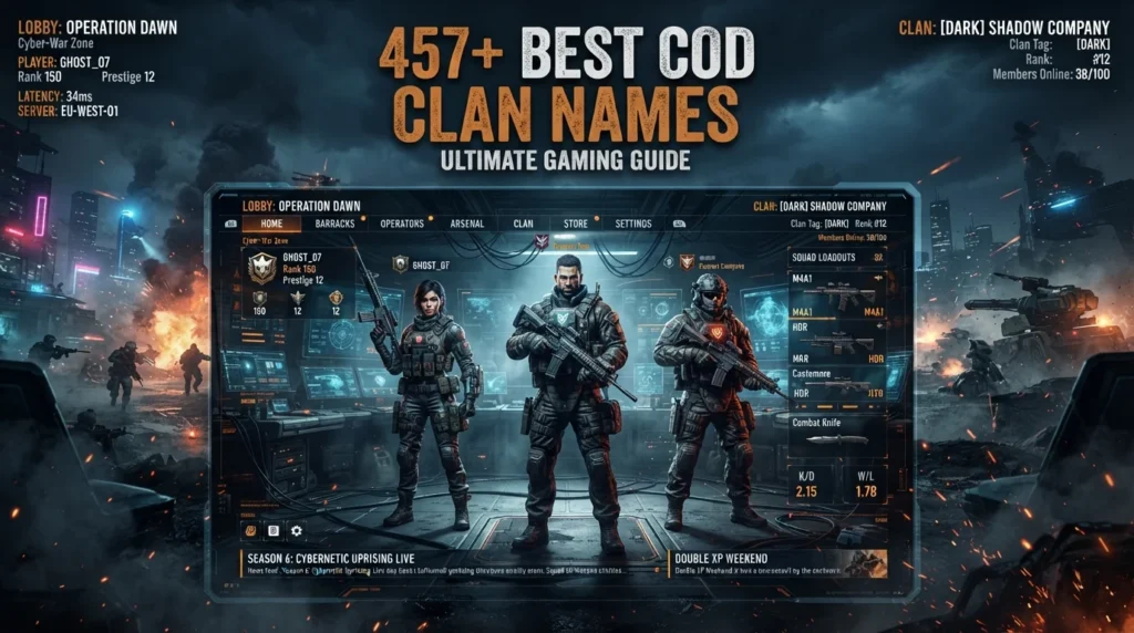 457+ Best COD Clan Names (Cool, Unique & Trending for 2026)