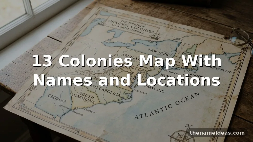 13 Colonies Map With Names and Locations