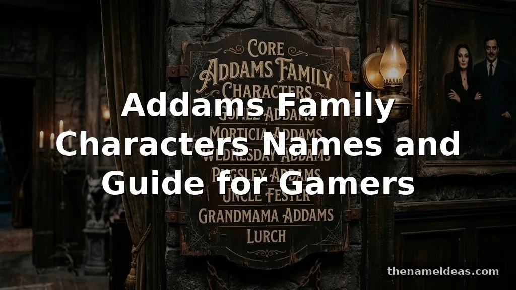Addams Family Characters Names and Guide