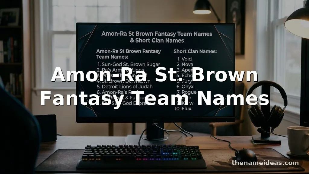Amon-Ra St. Brown Fantasy Team Names