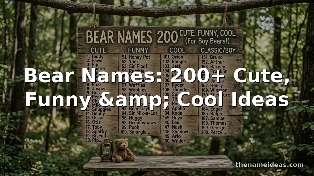 Bear Names: 200+ Cute, Funny & Cool Ideas