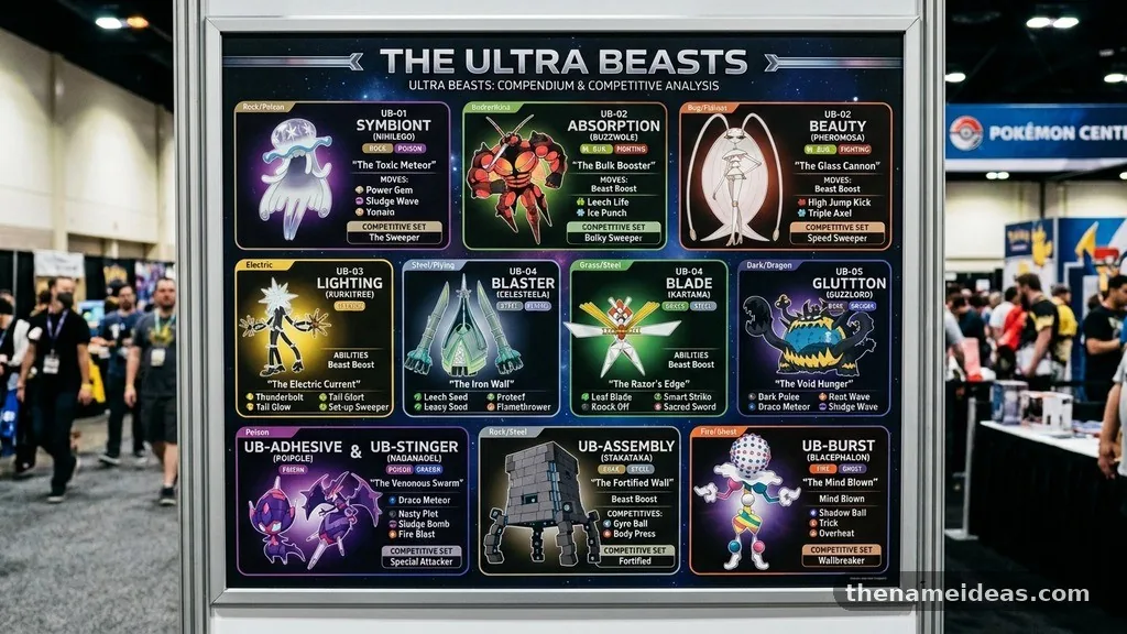 Cool and competitive names - Ultra Beast Pokémon Names and Their Types