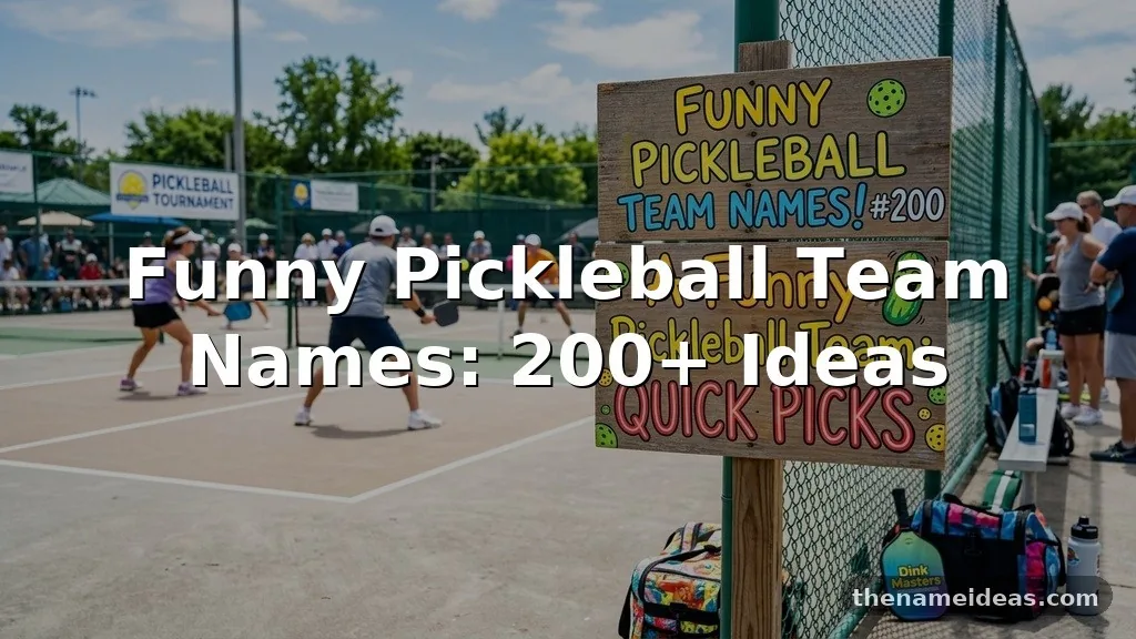 Funny Pickleball Team Names: 200+ Ideas