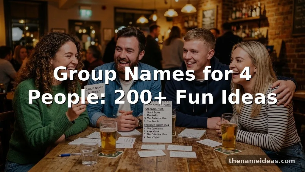 Group Names for 4 People: 200+ Fun Ideas