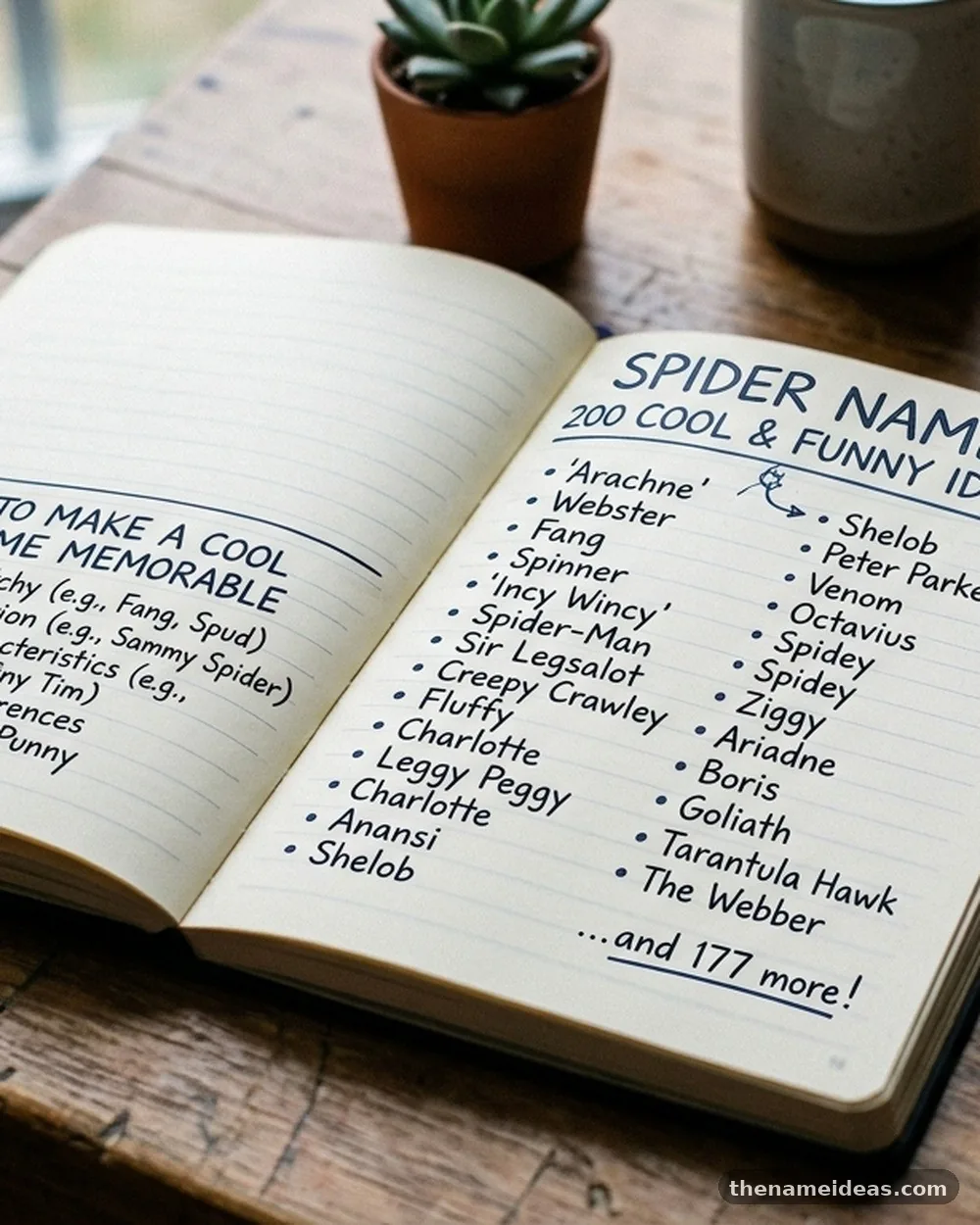 How to Make a Cool Name Memorable - Spider Names: 200+ Cool and Funny Ideas