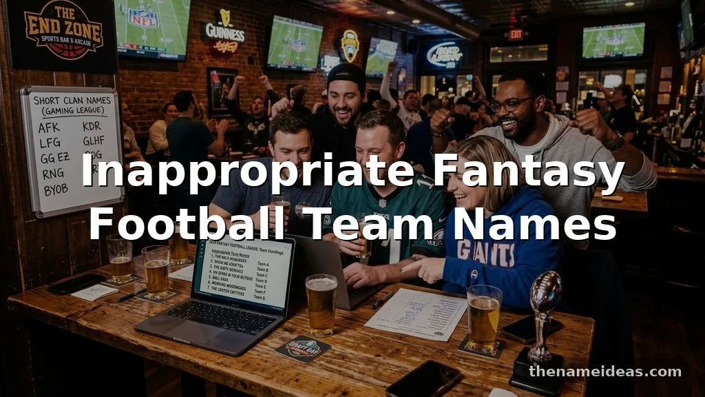 Inappropriate Fantasy Football Team Names