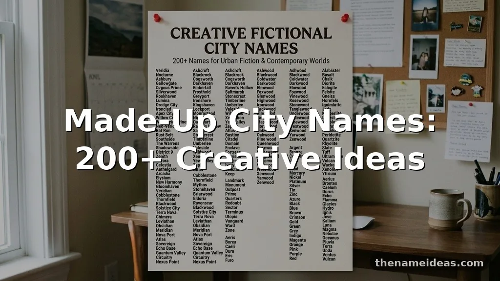 Made-Up City Names: 200+ Creative Ideas