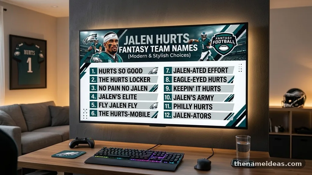 Modern and stylish choices - Jalen Hurts Fantasy Team Names