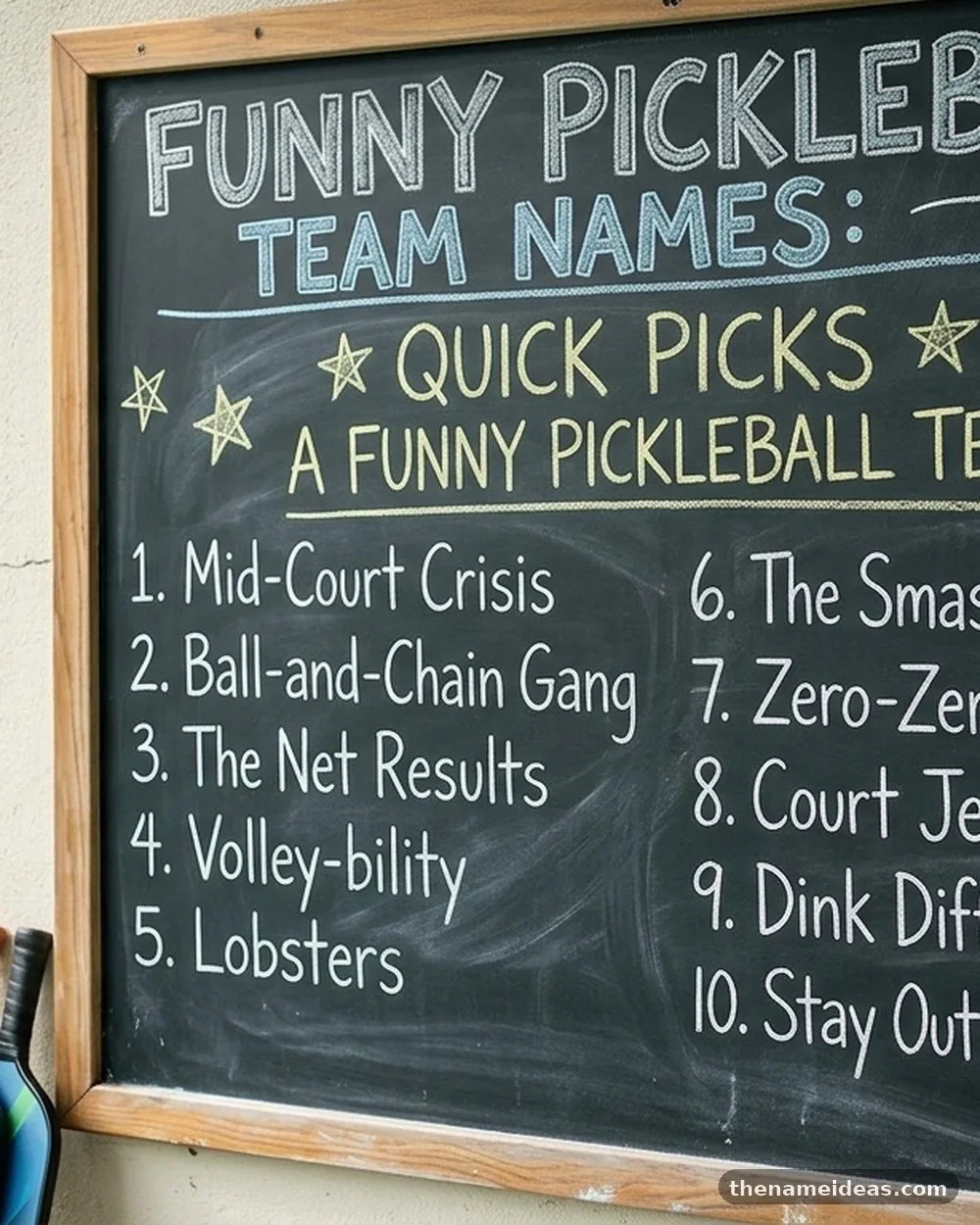 Quick Picks for a Funny Pickleball Team - Funny Pickleball Team Names: 200+ Ideas