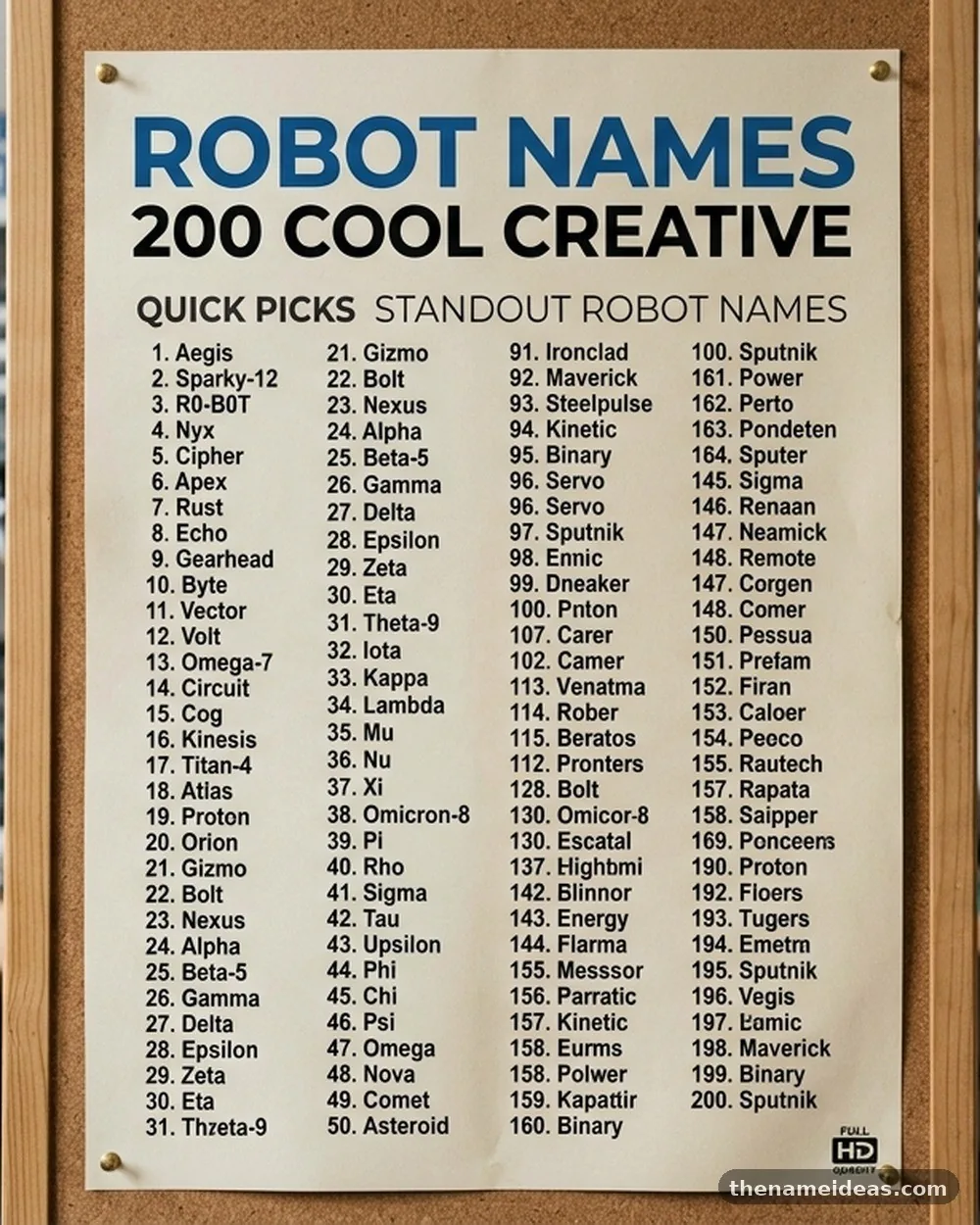 Quick Picks: Standout Robot Names - Robot Names: 200+ Cool and Creative Ideas