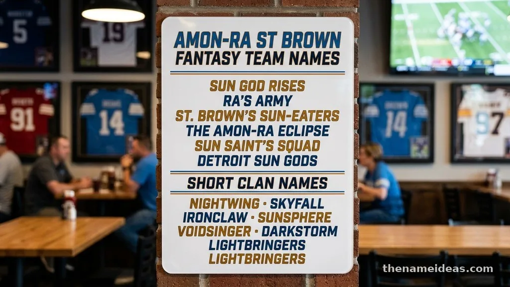 Short Clan Names - Amon-Ra St. Brown Fantasy Team Names
