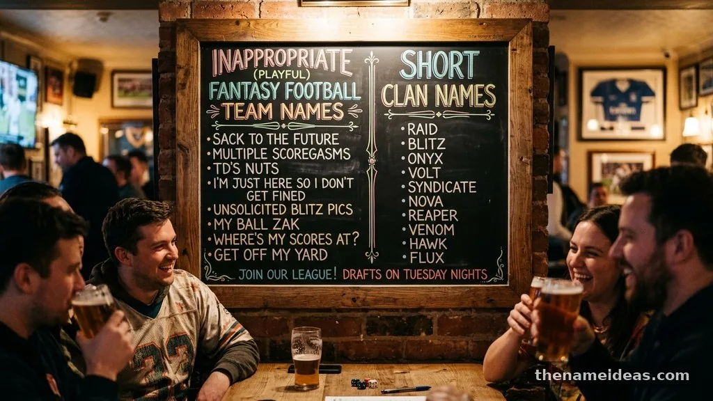 Short Clan Names - Inappropriate Fantasy Football Team Names