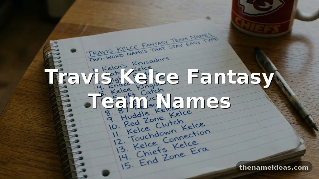 Travis Kelce Fantasy Team Names