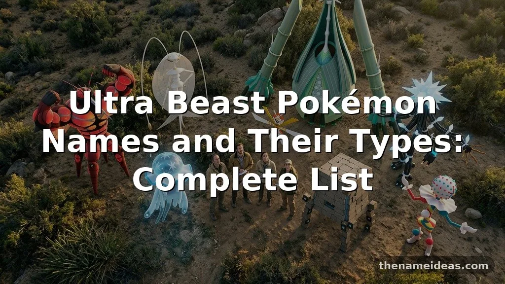 Ultra Beast Pokémon Names and Their Types