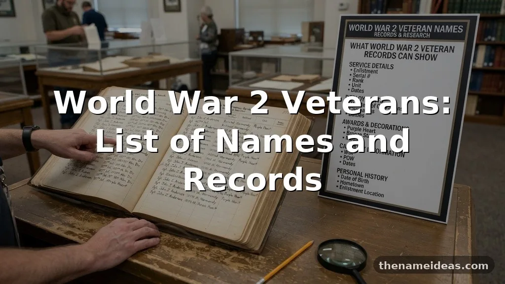 World War 2 Veterans: List of Names and Records